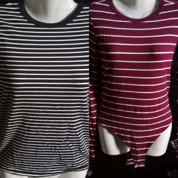 Forever 21 Striped Bodysuit and Tee - Picture 1 of 3